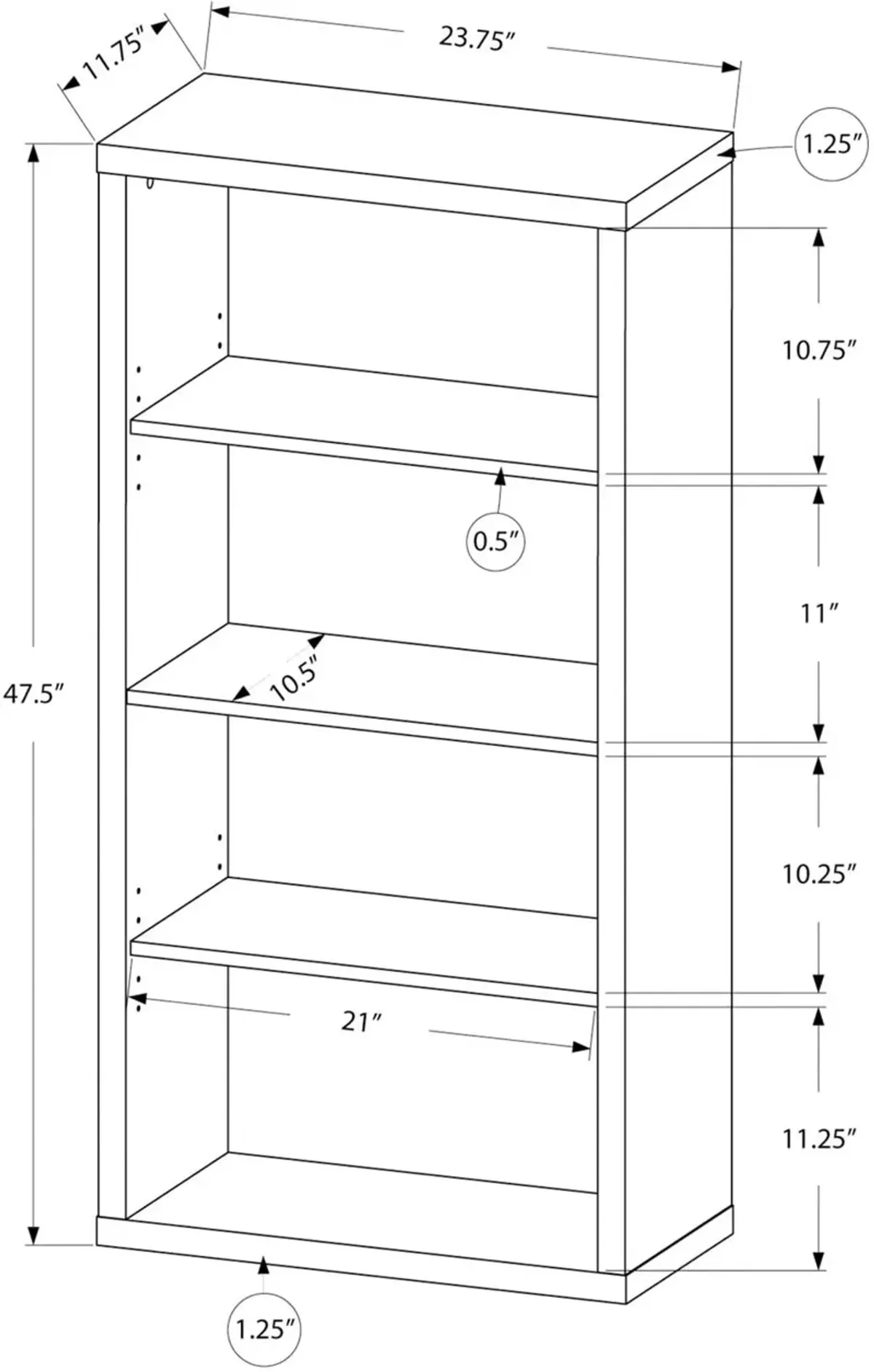 Essie Bookcase - White