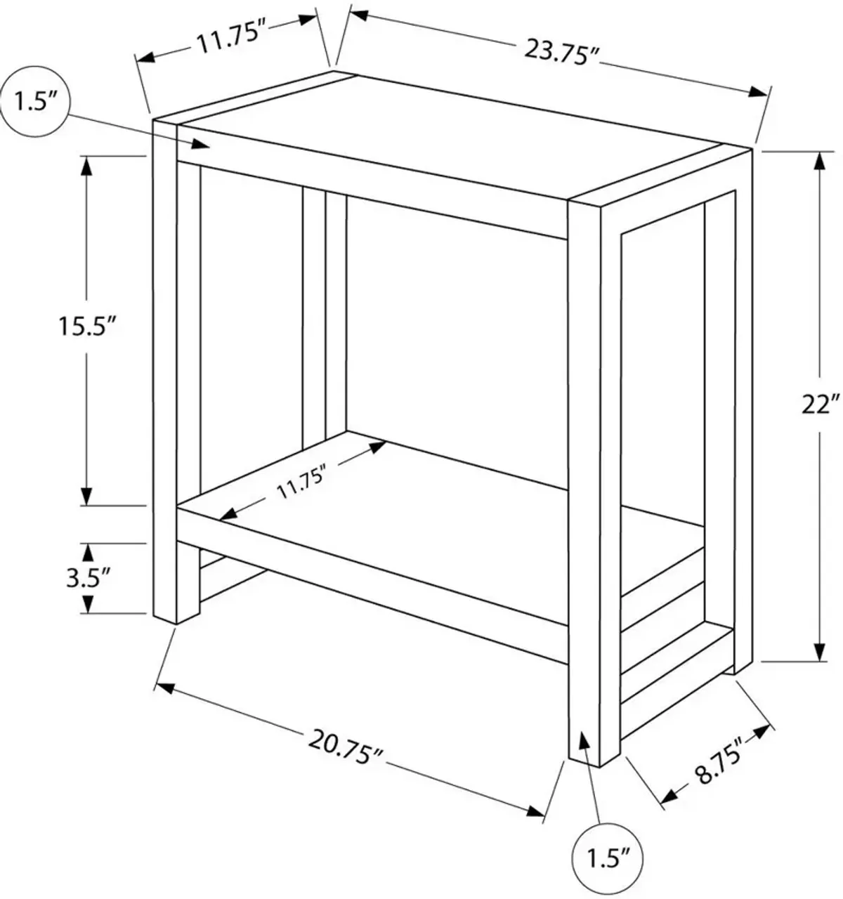 Doran End Table - Black