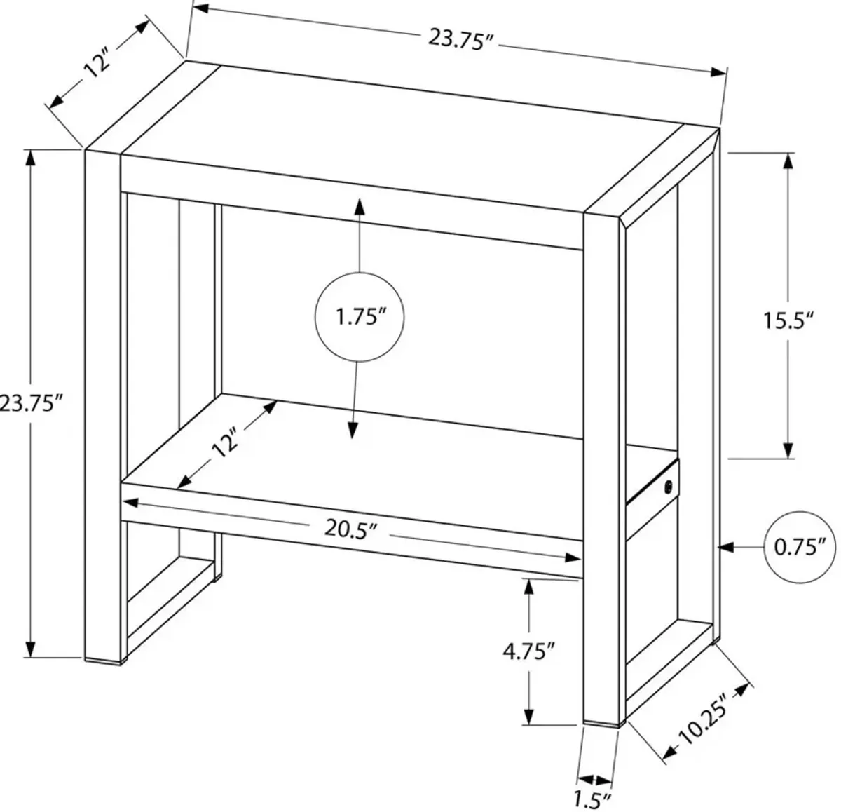 Doran End Table - Dark Gray/Black