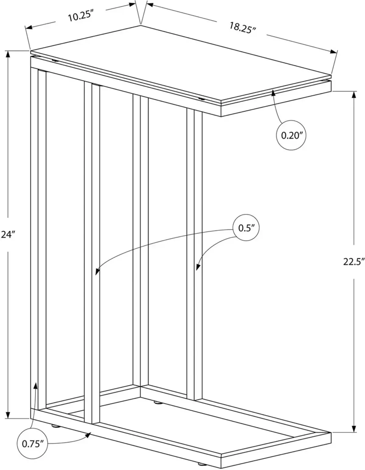 Deena C-Table - Black