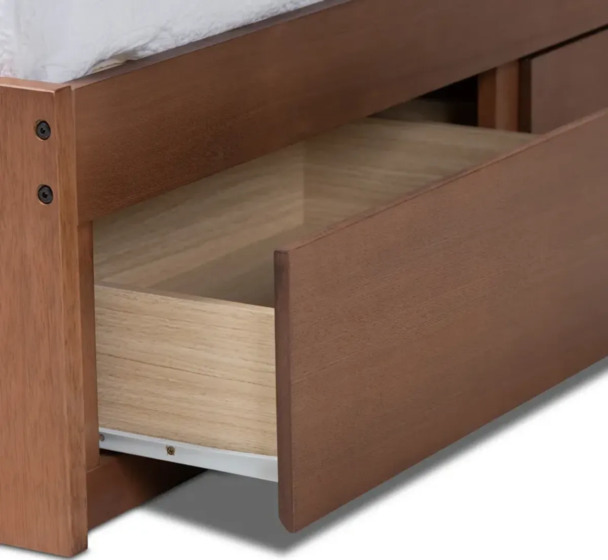 Peppa Full Platform Storage Bed - Walnut