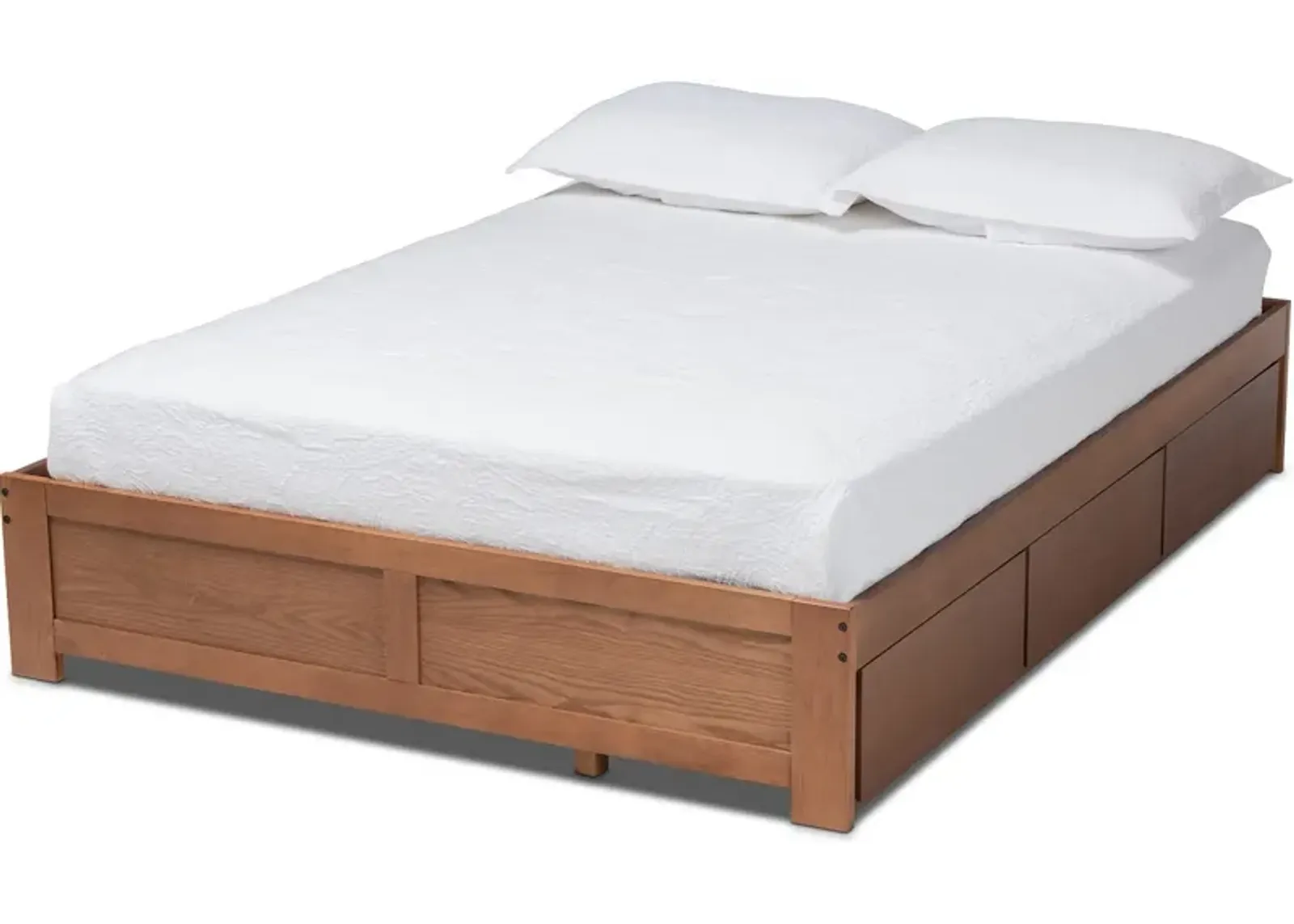 Peppa Full Platform Storage Bed - Walnut