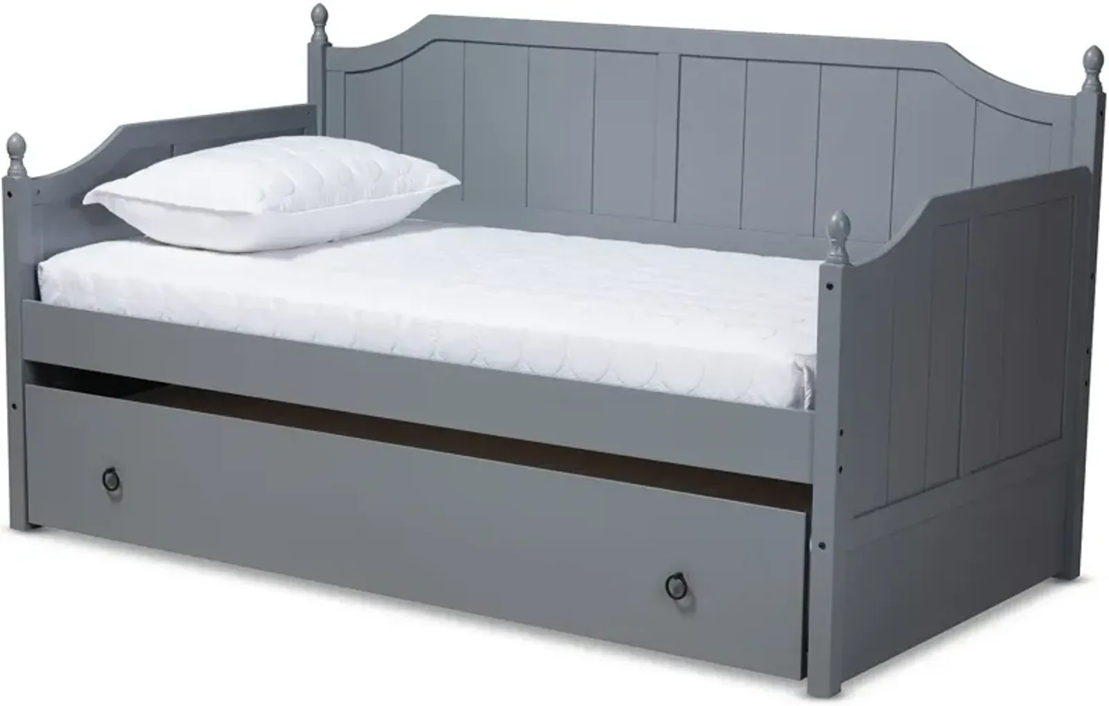 Ellamay Twin Daybed with Trundle - Gray