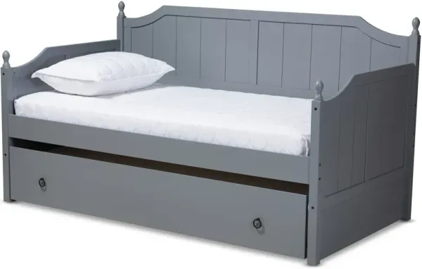Ellamay Twin Daybed with Trundle - Gray