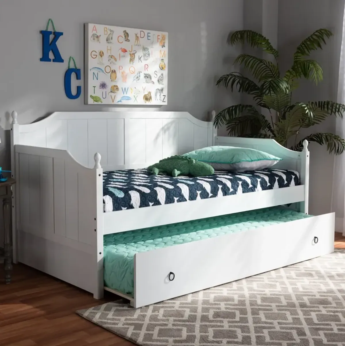 Ellamay Twin Daybed with Trundle - White