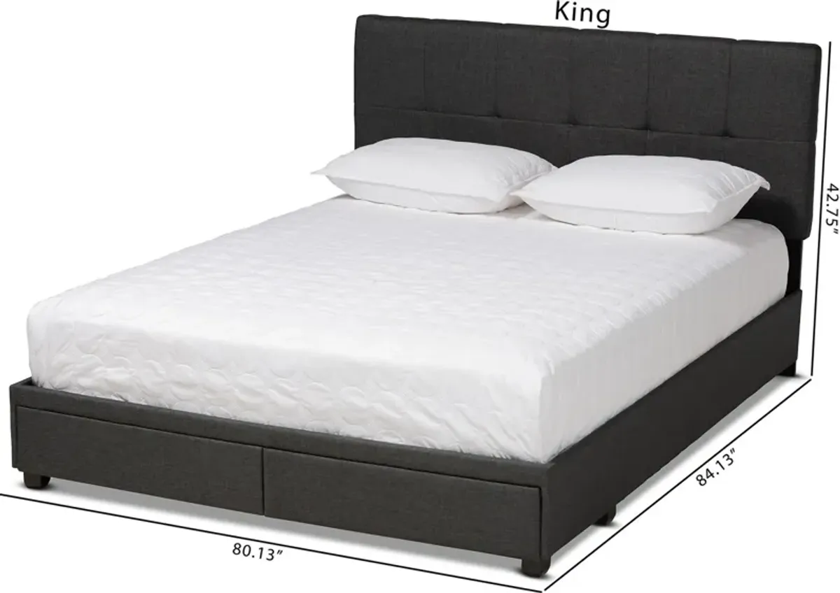 Alondra King Upholstered Platform Storage Bed