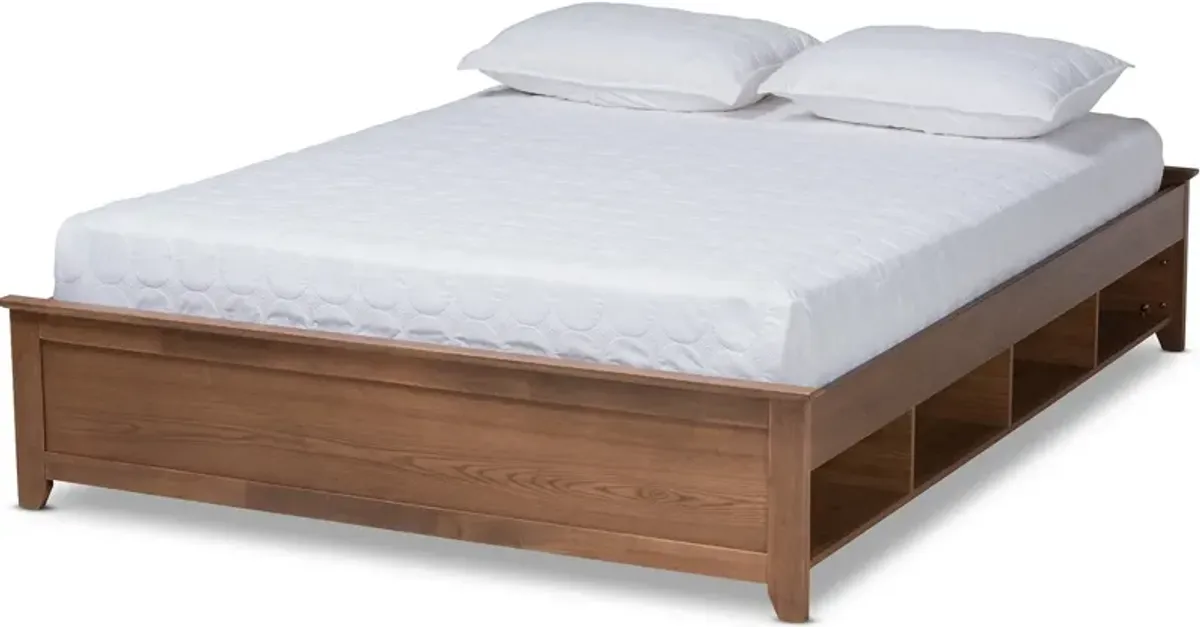 Felizia Queen Platform Bed - Ash Walnut