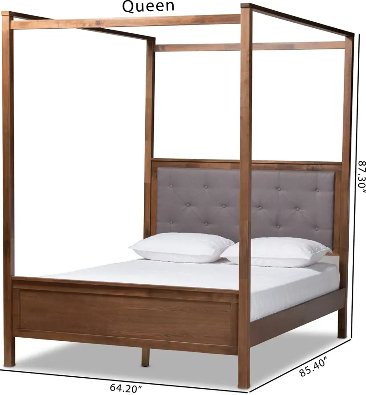 Alejandra Queen Upholstered Platform Canopy Bed