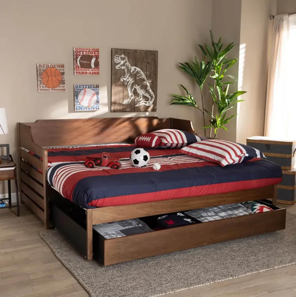 Saskia Expandable Twin Storage Daybed - Walnut