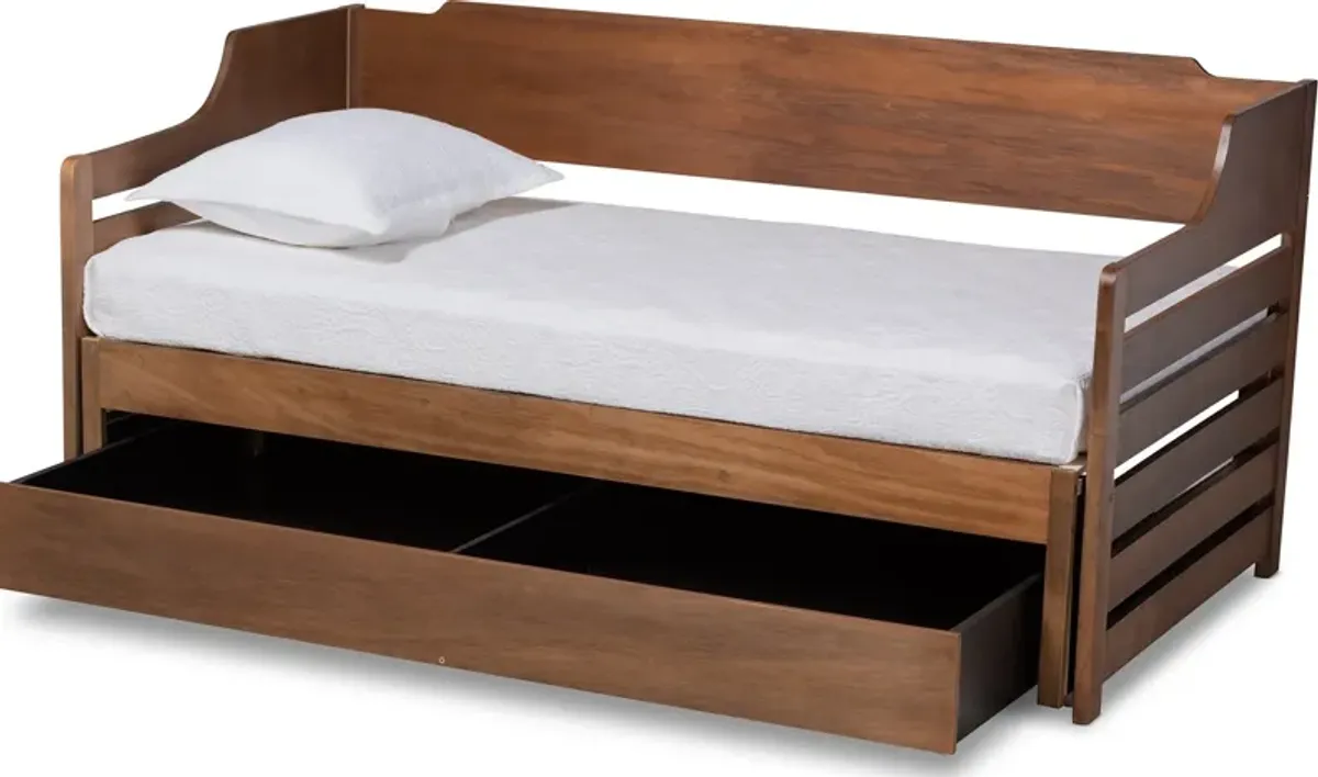 Saskia Expandable Twin Storage Daybed - Walnut