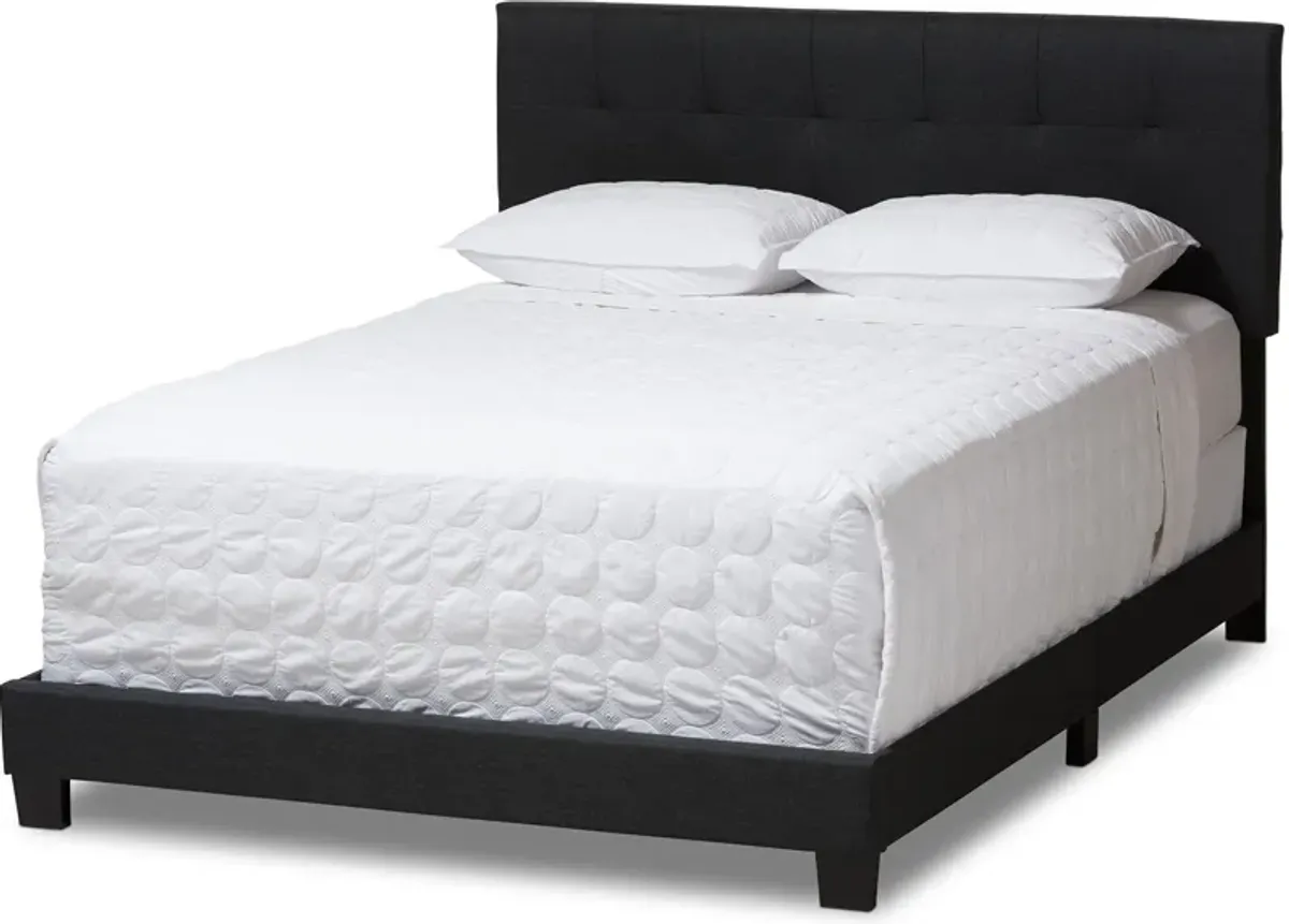 Zanab Full Upholstered Bed - Dark Grey