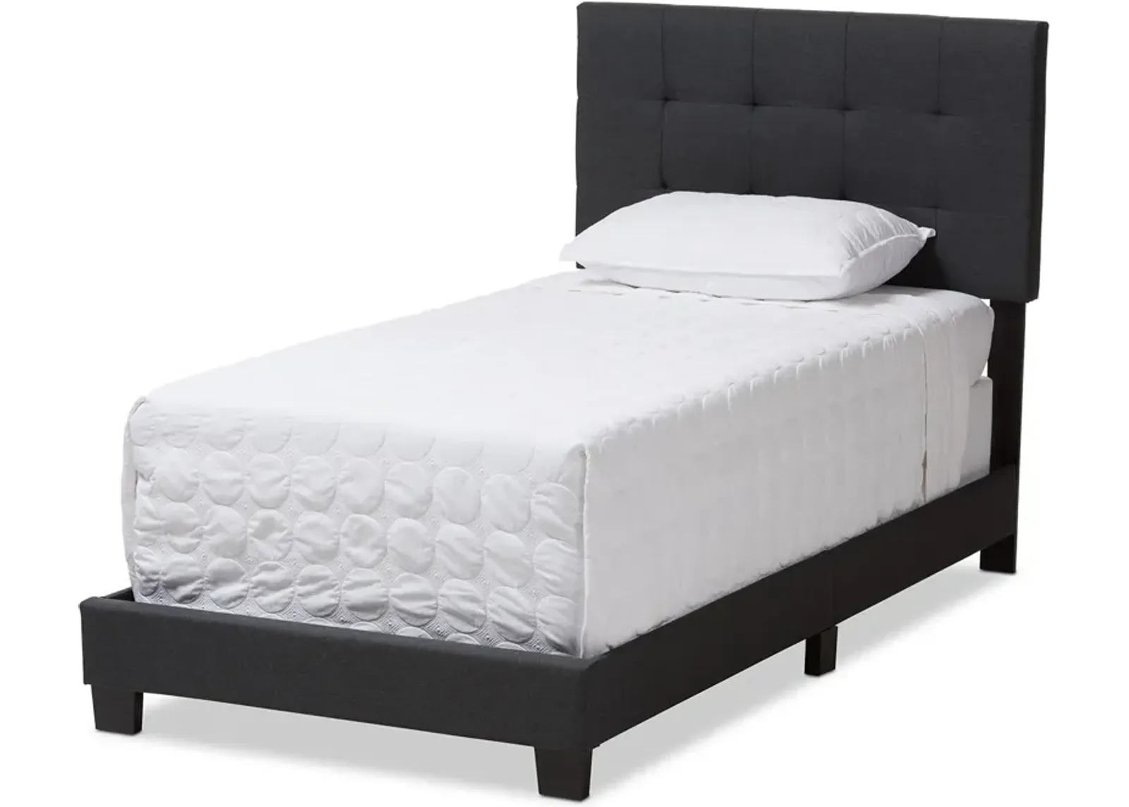 Zanab Twin Upholstered Bed - Dark Gray