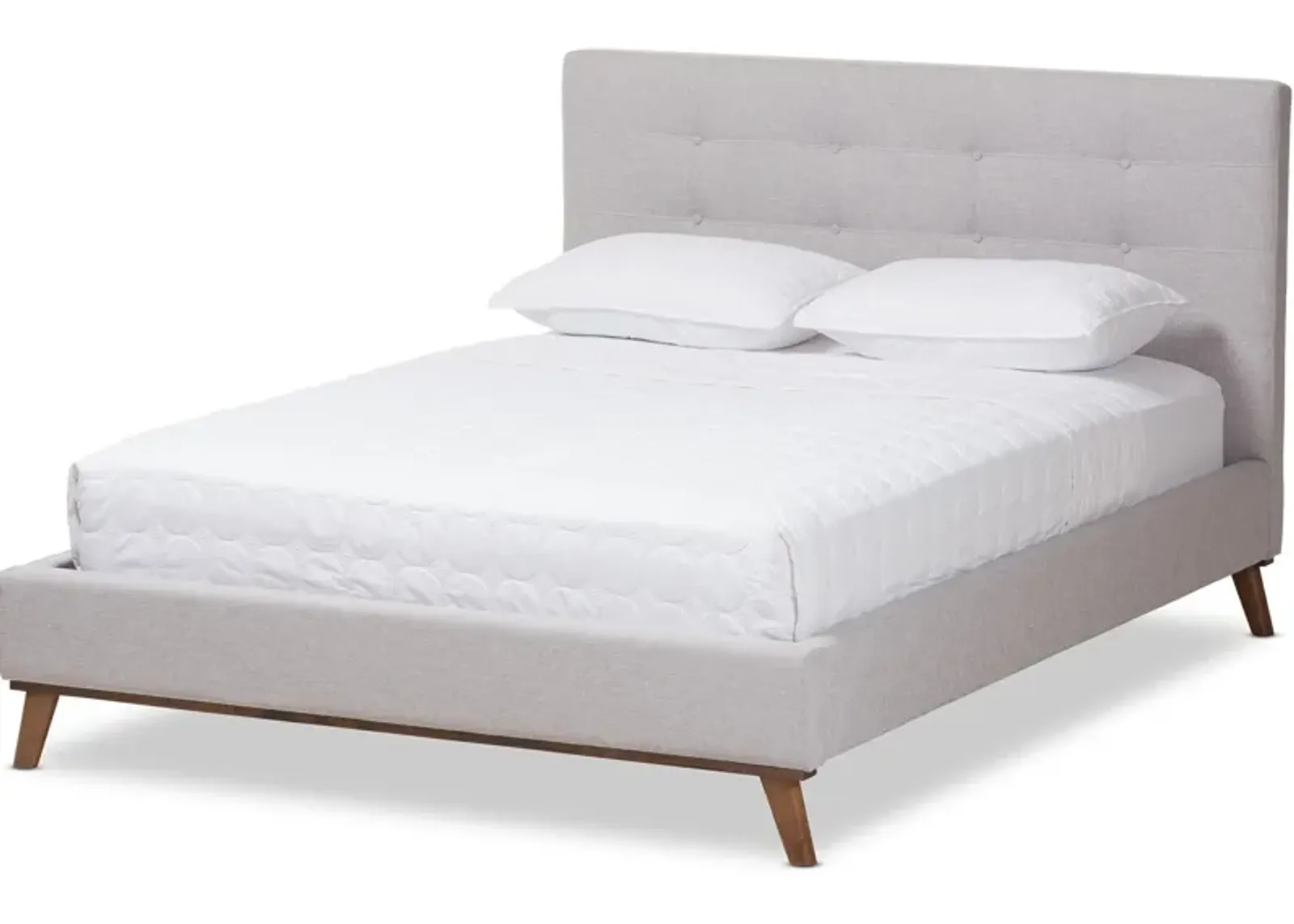 Teyah Queen Upholstered Platform Bed - Greyish Beige