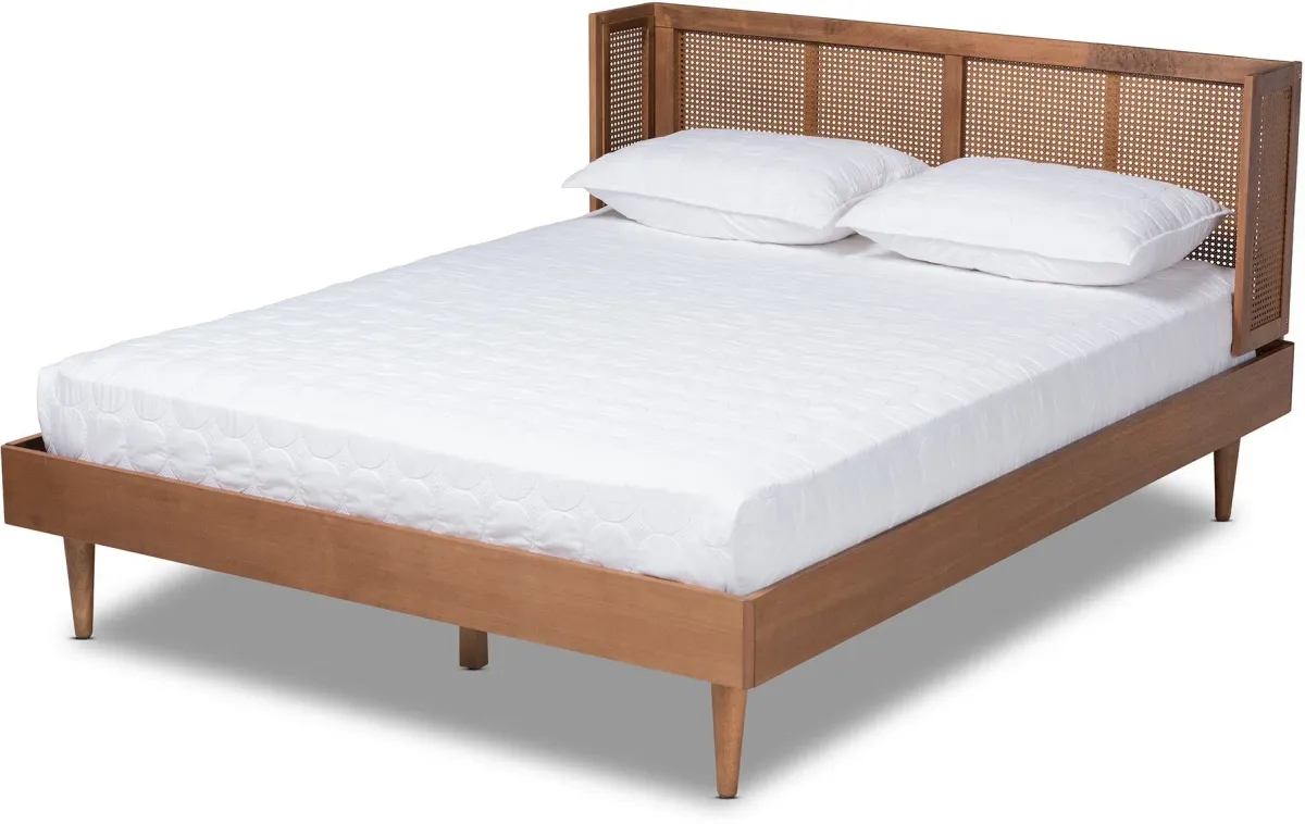 Sheniah Queen Platform Bed - Ash Walnut