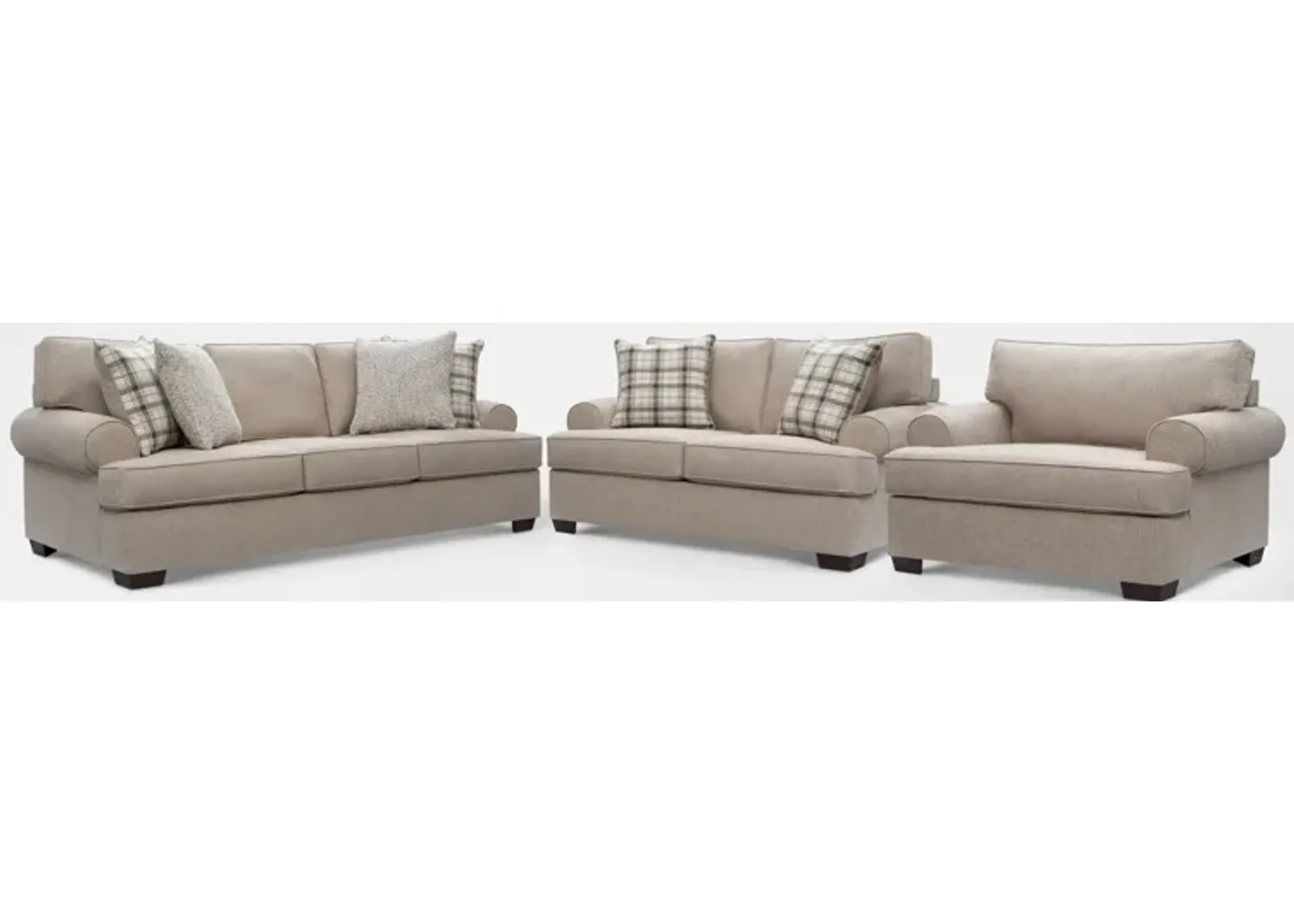 Emory Sofa, Loveseat and Chair - Beige