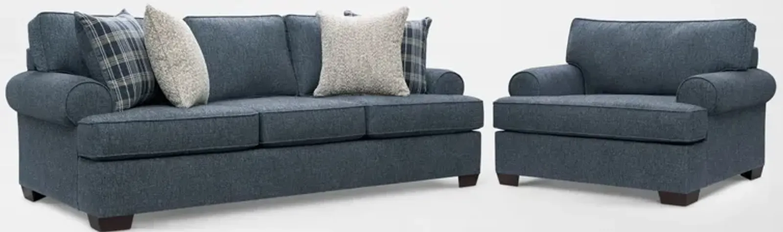 Emory Sofa and Chair - Navy