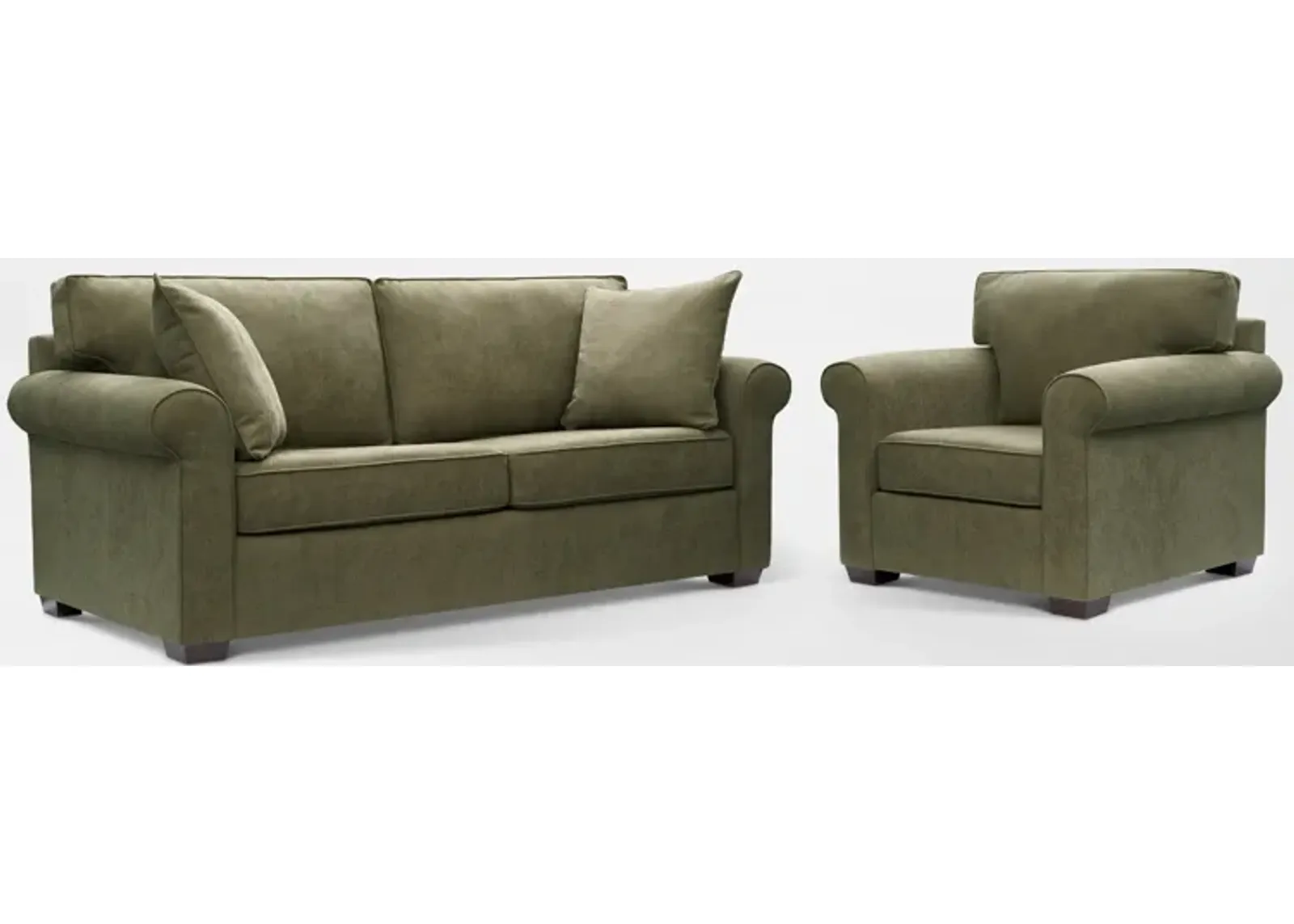 Milly Sofa and Chair Set - Olive