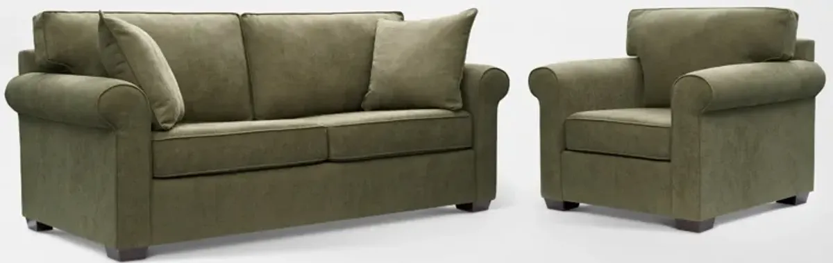 Milly Sofa and Chair Set - Olive