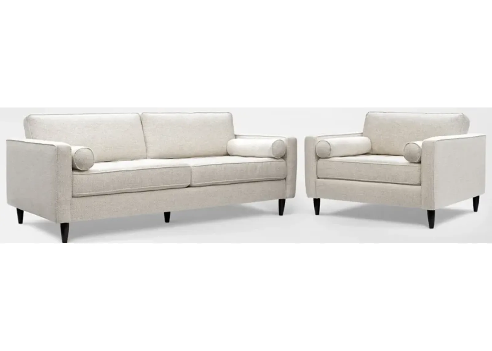 Brie Sofa and Chair and a Half Set - Beige