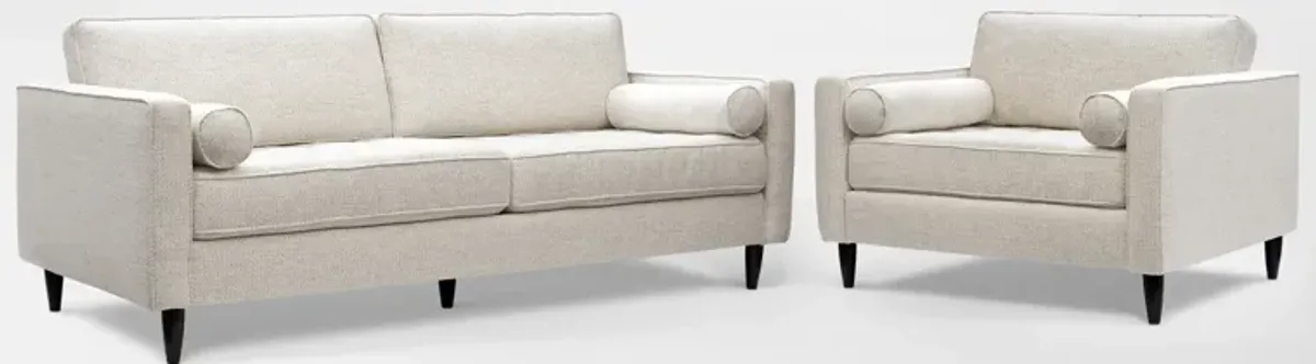 Brie Sofa and Chair and a Half Set - Beige