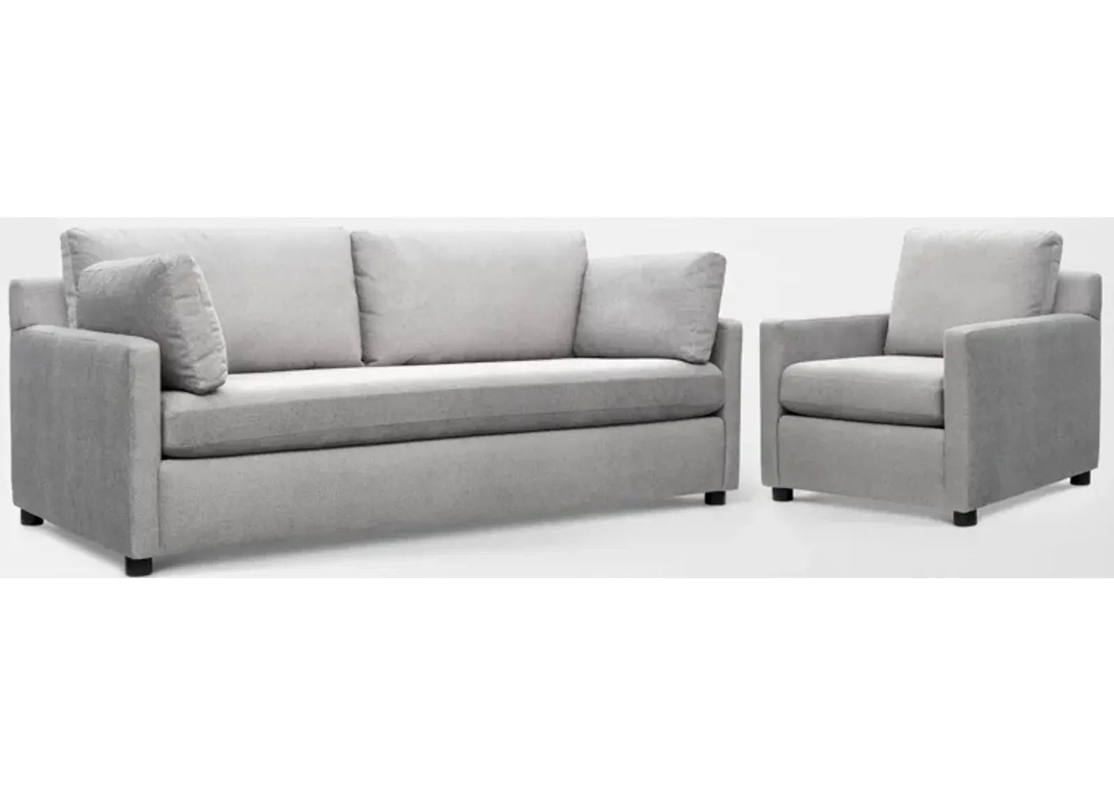 Lena Sofa and Chair Set - Light Gray