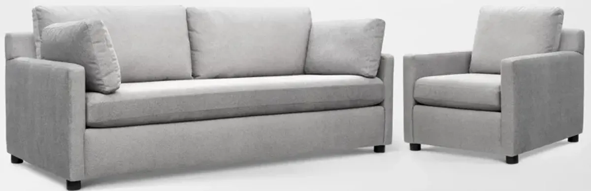 Lena Sofa and Chair Set - Light Gray