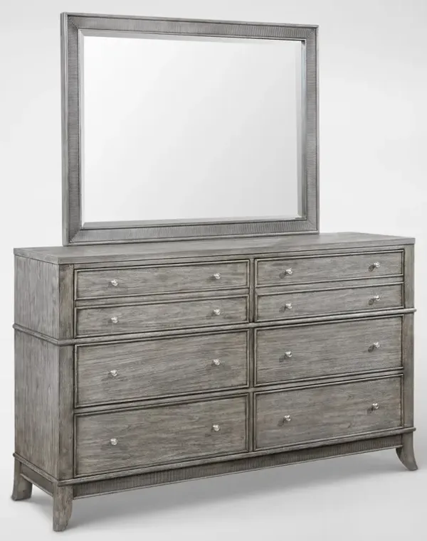 Hazel Dresser and Mirror - Gray