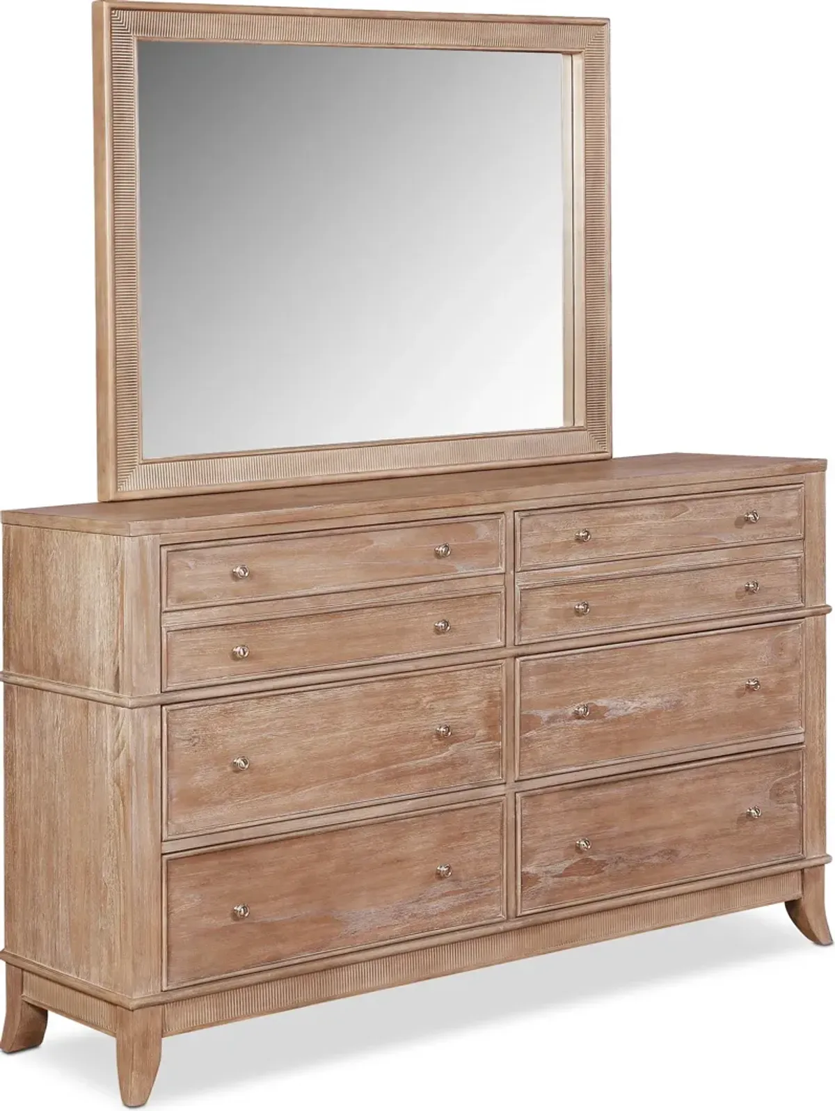 Hazel 5-Piece Queen Bedroom Set with Dresser and Mirror - Latte