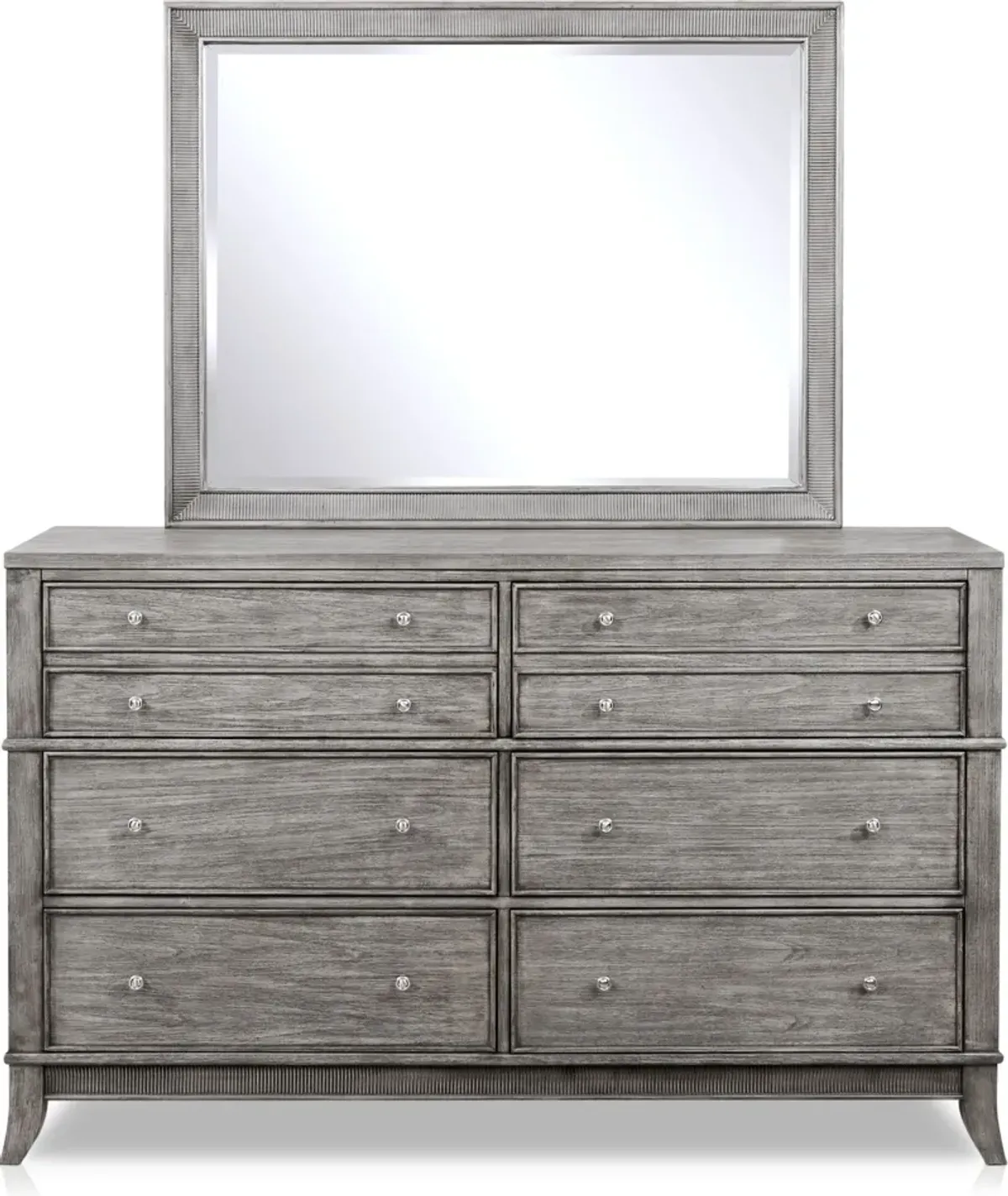 Hazel 5-Piece King Storage Bedroom Set with Dresser and Mirror - Gray