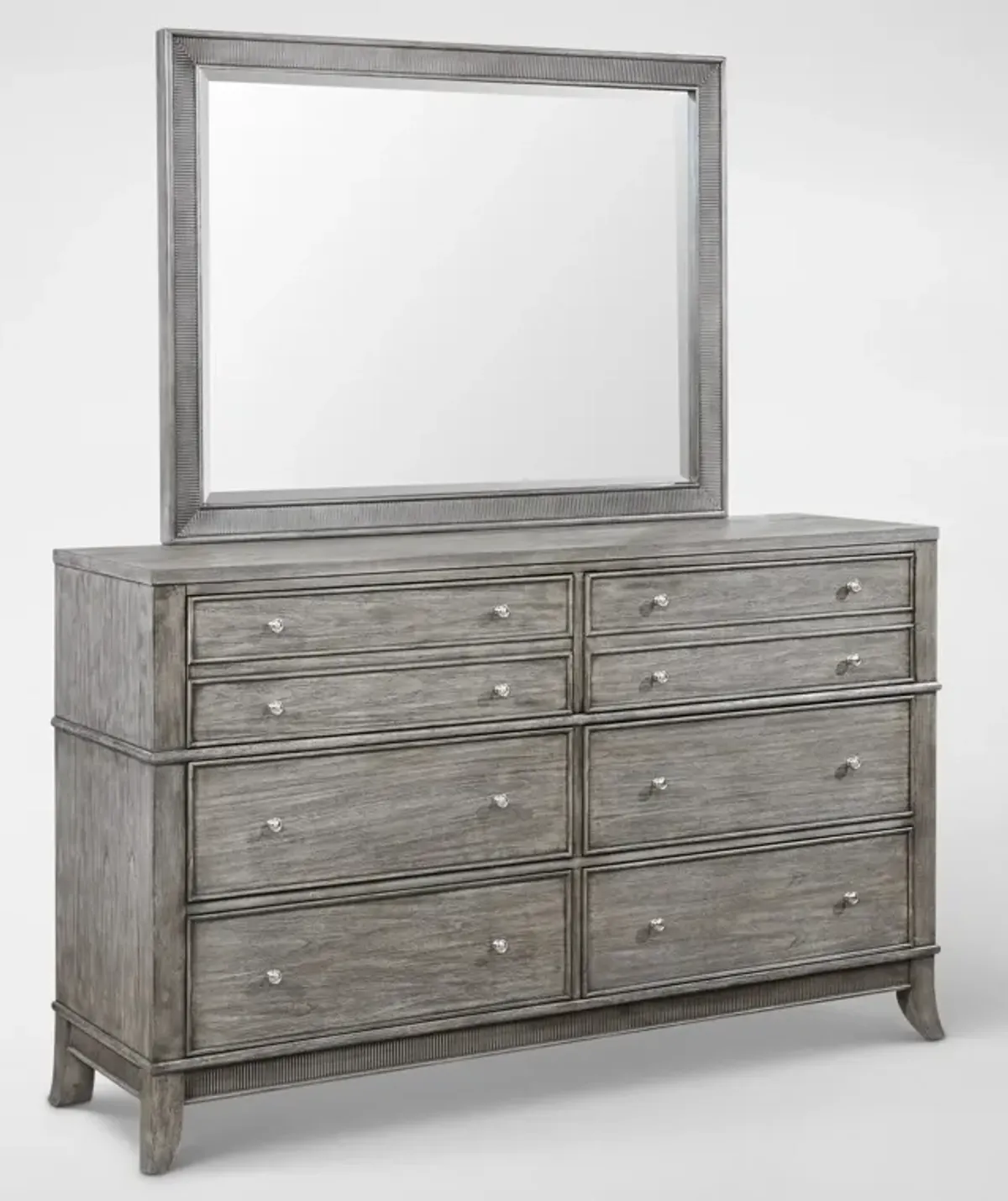 Hazel 5-Piece King Storage Bedroom Set with Dresser and Mirror - Gray