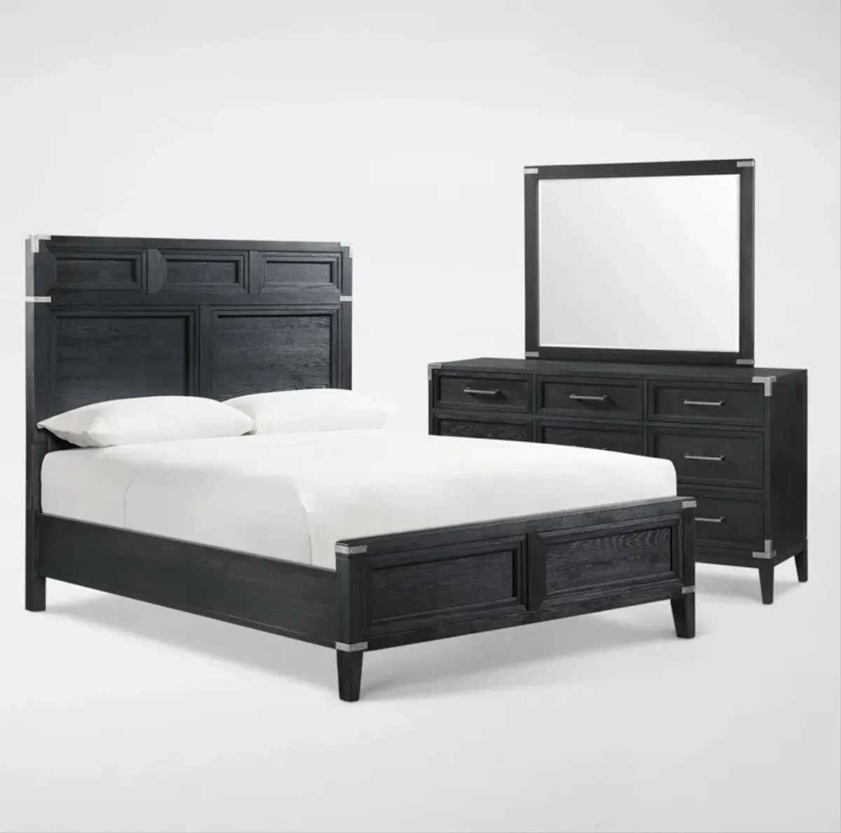 Madrid 5-Piece Queen Bedroom Set with Dresser and Mirror