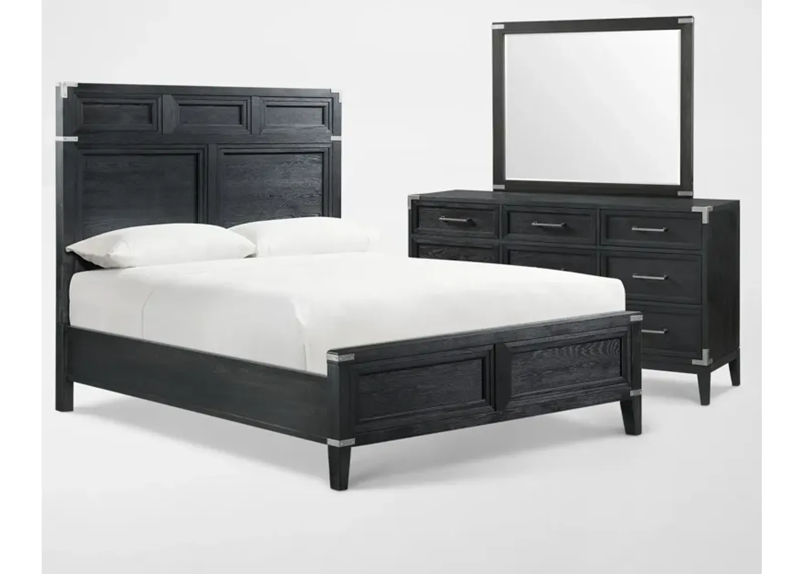 Madrid 5-Piece Queen Bedroom Set with Dresser and Mirror