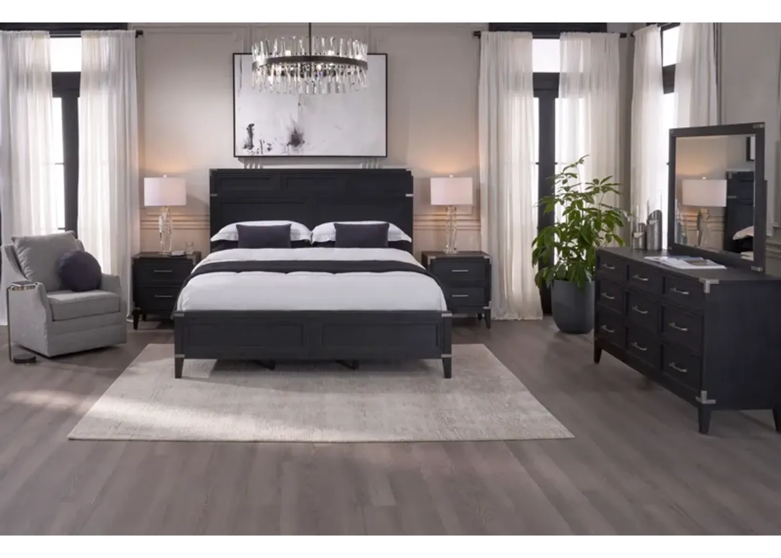 Madrid 5-Piece King Bedroom Set with Dresser and Mirror