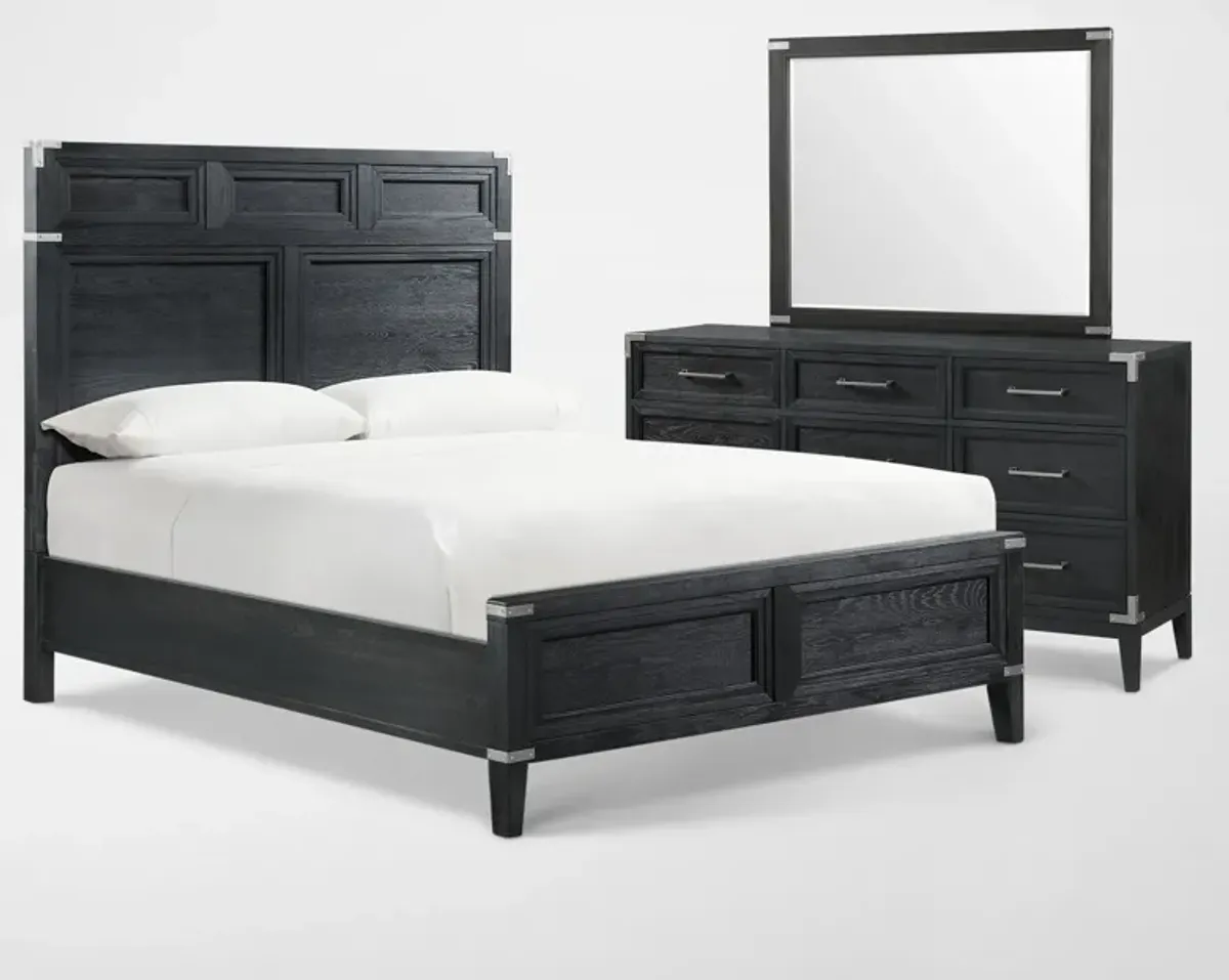 Madrid 5-Piece King Bedroom Set with Dresser and Mirror