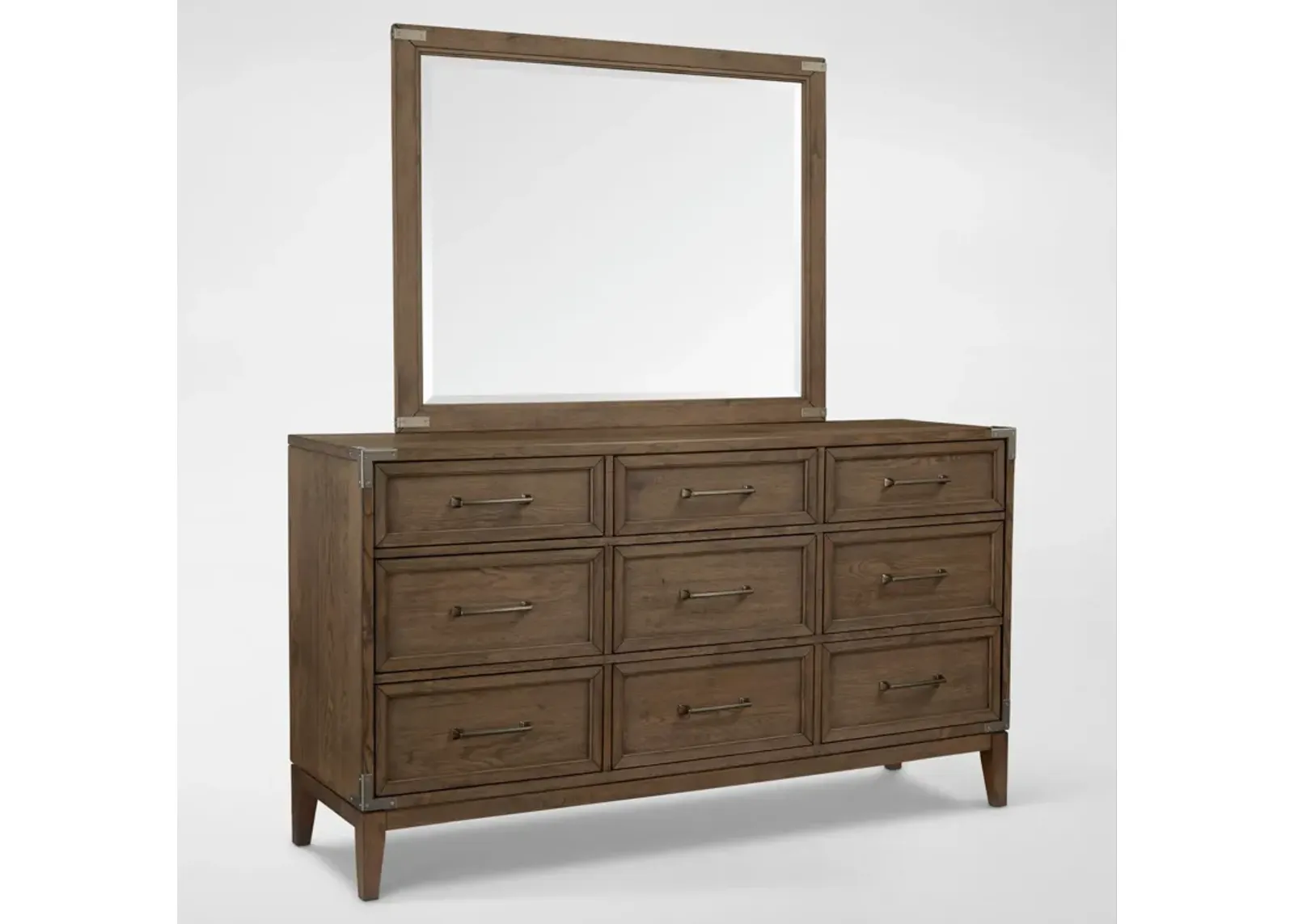 Madrid Dresser & Mirror - Oak