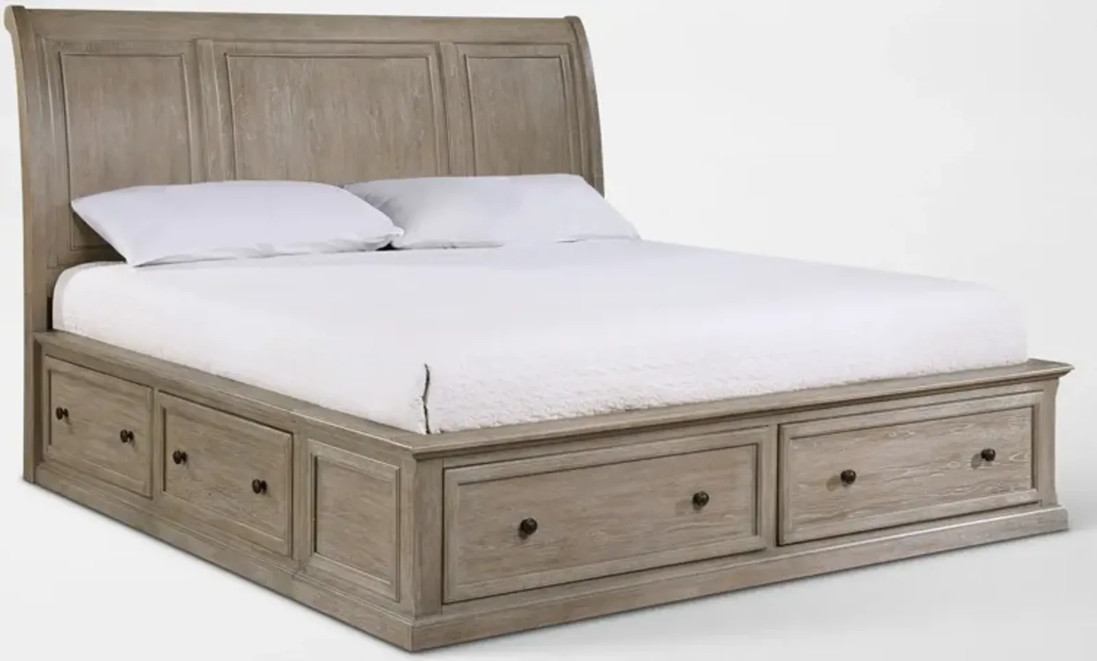 Hanover Storage Queen Sleigh Bed - Taupe