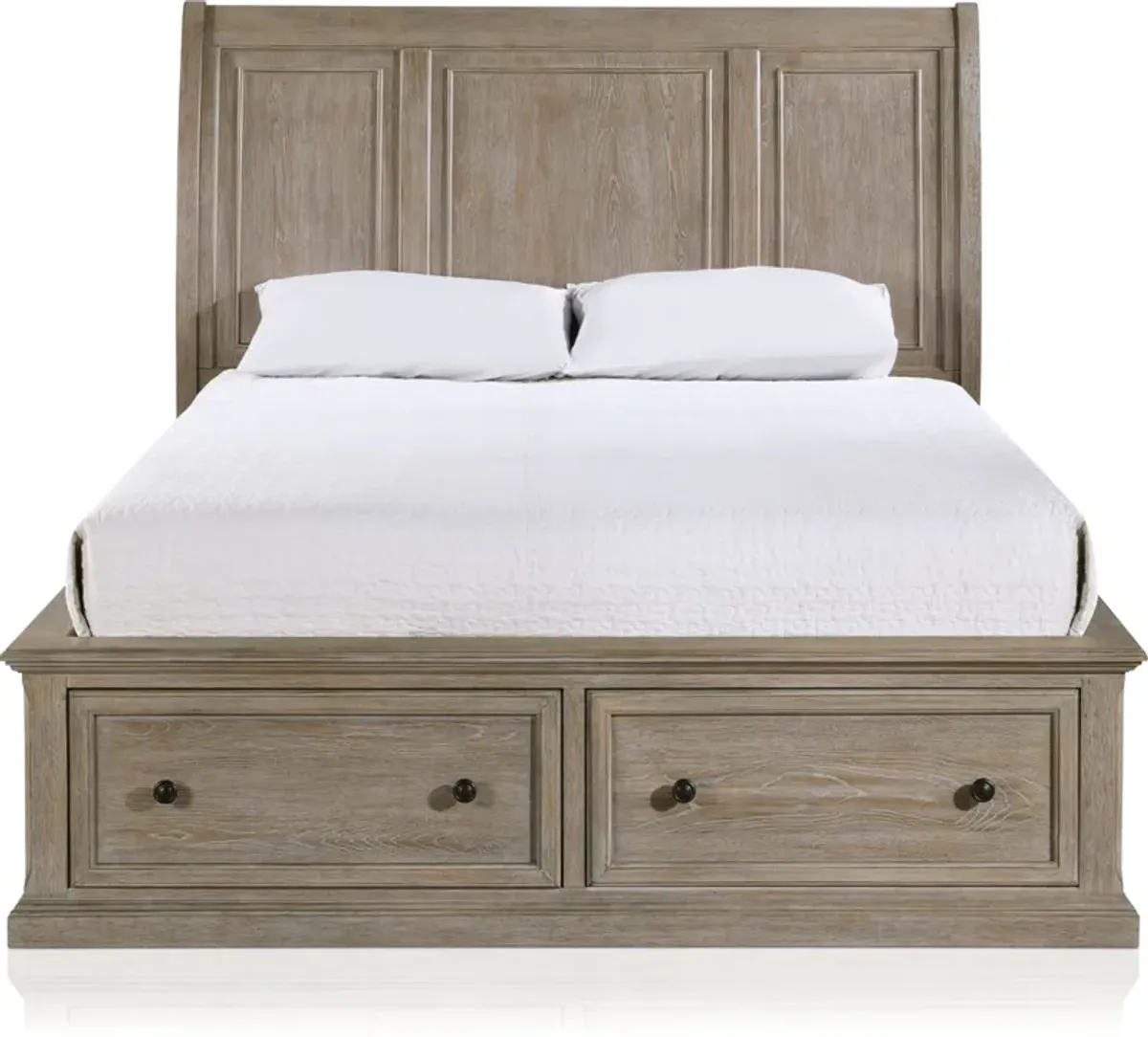 Hanover 5-Piece Storage Sleigh King Bedroom Set with Dresser and Mirror - Taupe