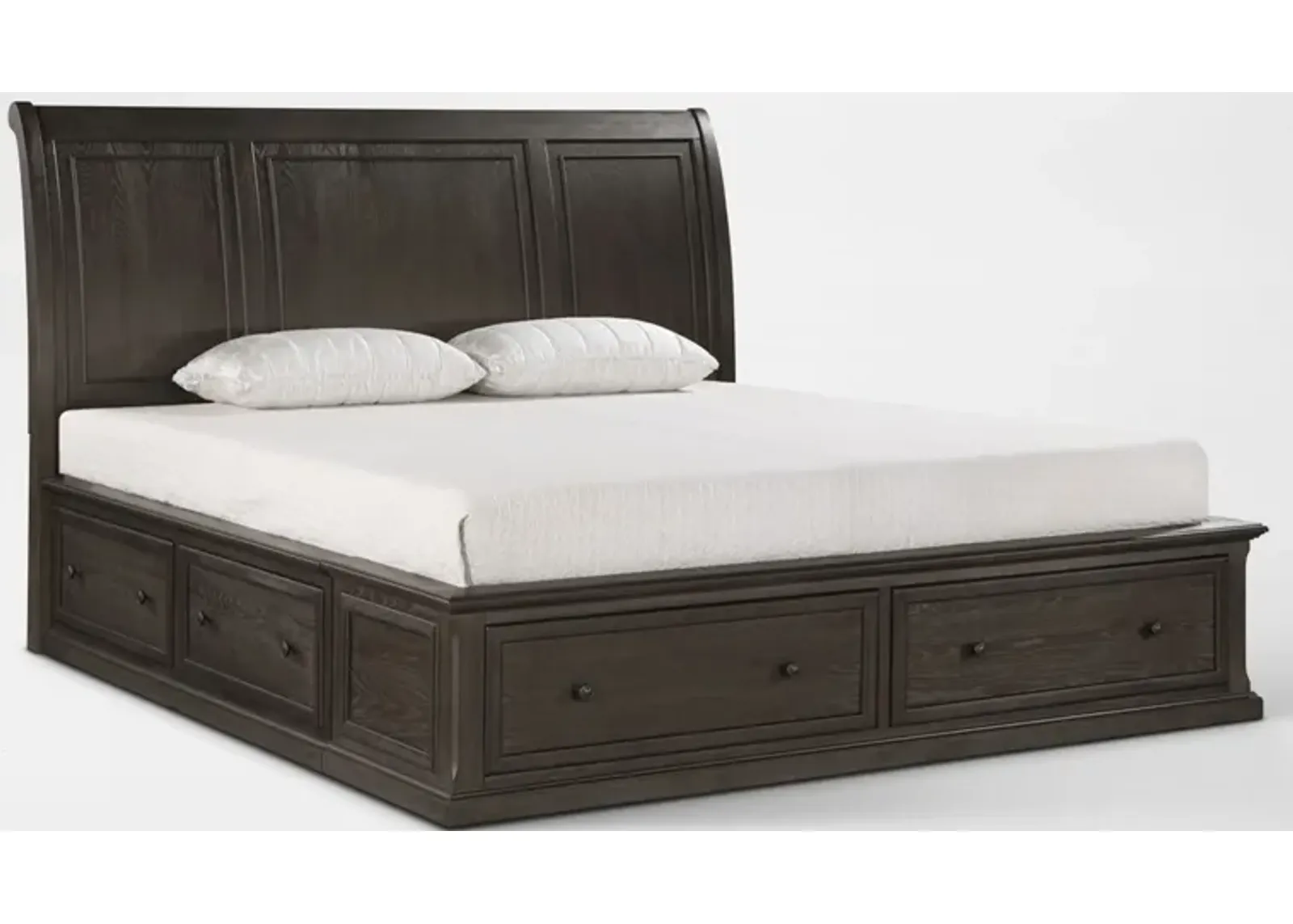 Hanover Storage Queen Sleigh Bed - Tobacco