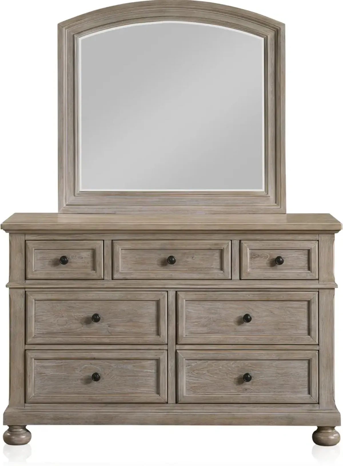 Hanover 5-Piece Youth Sleigh Full Bedroom Set with Dresser and Mirror - Taupe