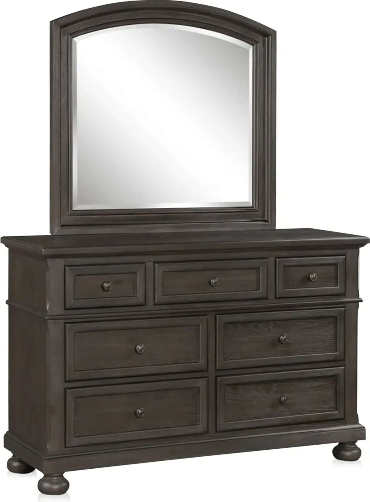 Hanover 6-Piece Youth Sleigh Twin Bedroom Set with Dresser, Mirror and Nightstand with USB Charging