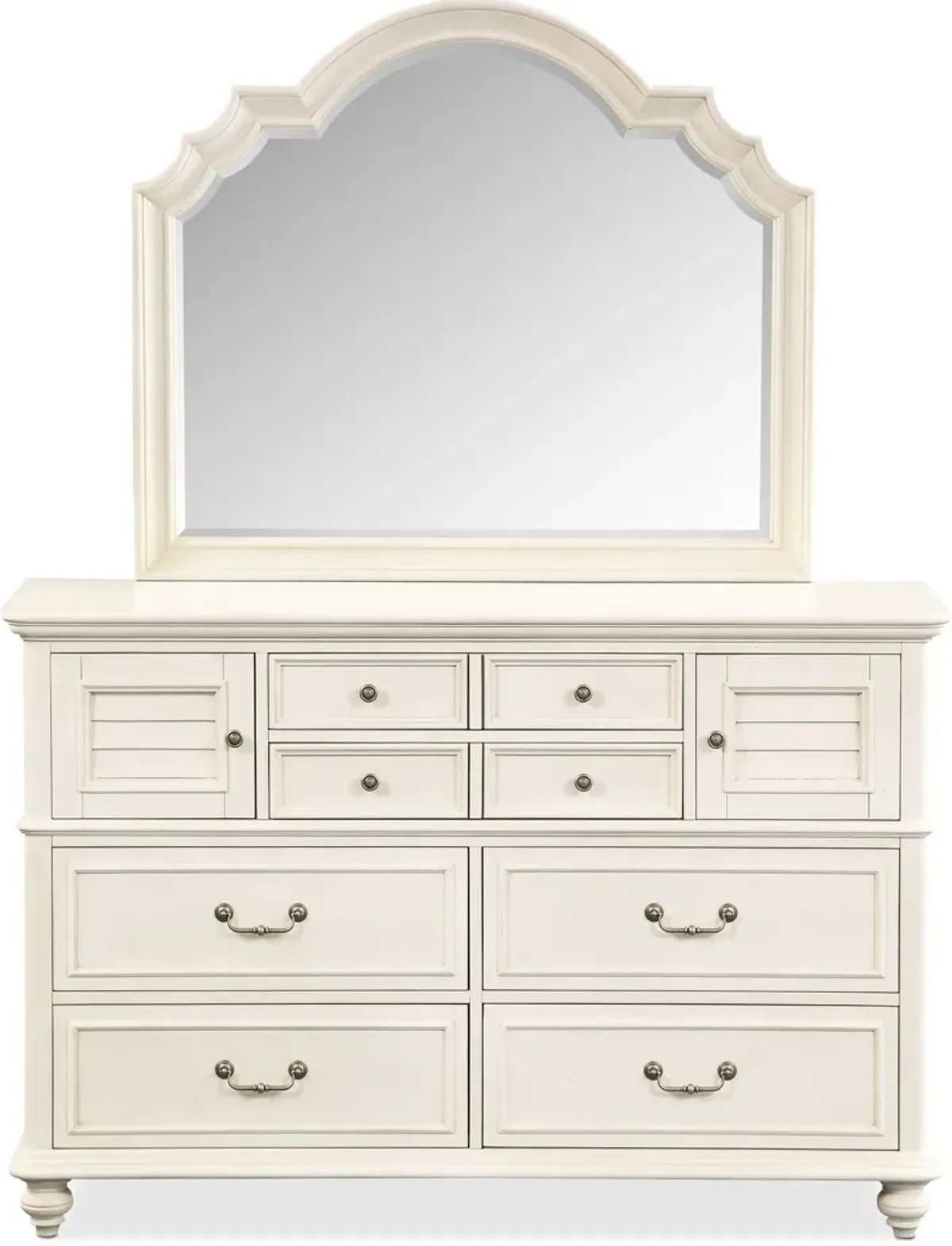 Charleston Dresser and Mirror - White