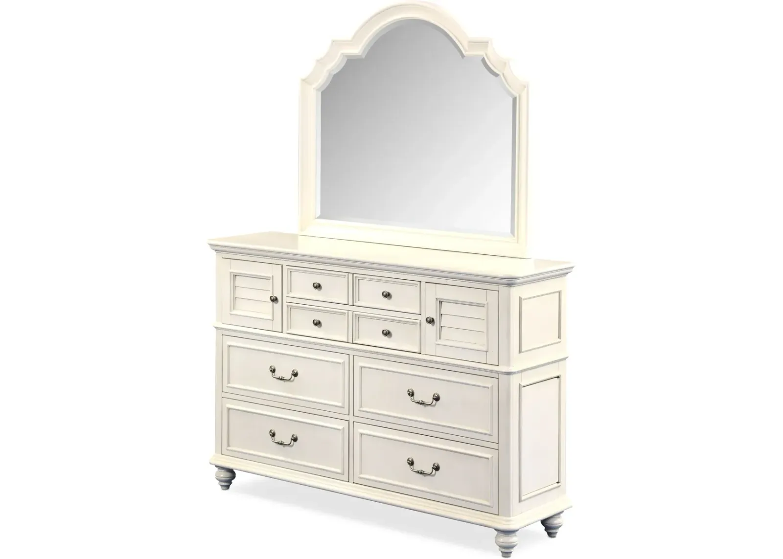 Charleston Dresser and Mirror - White