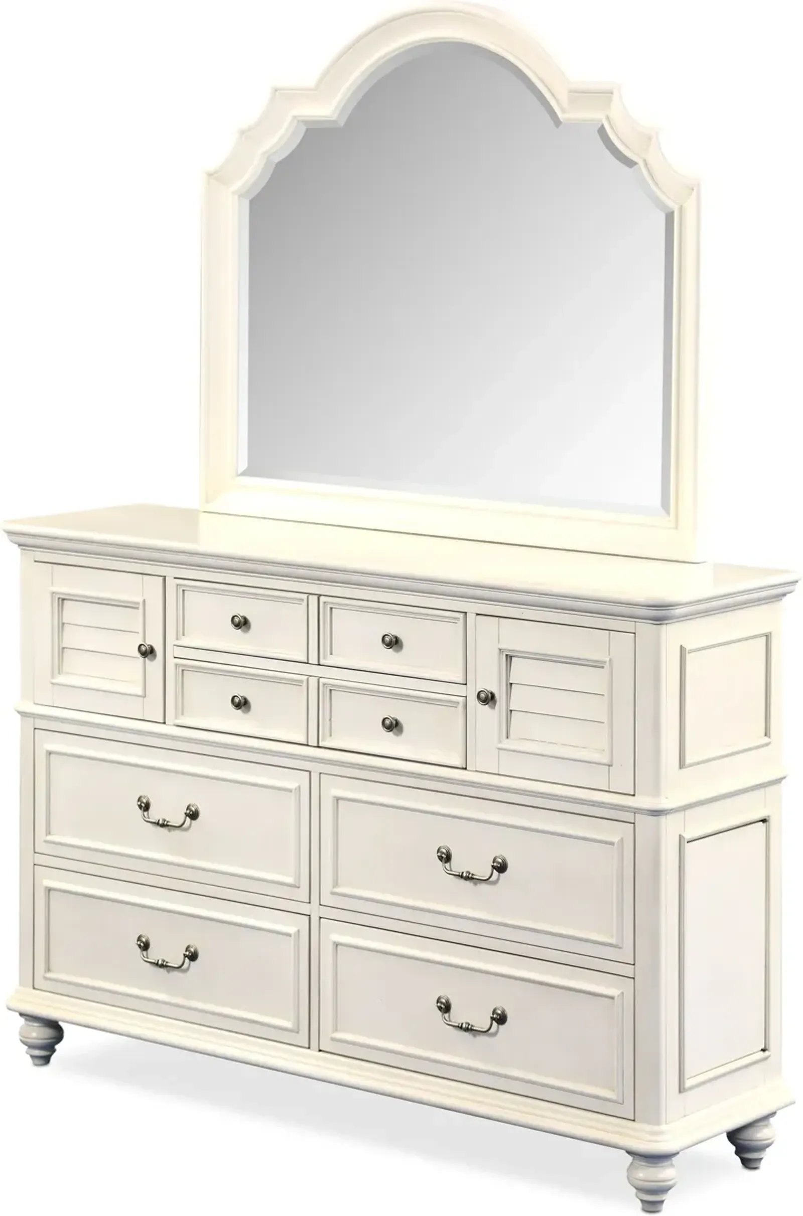 Charleston Dresser and Mirror - White