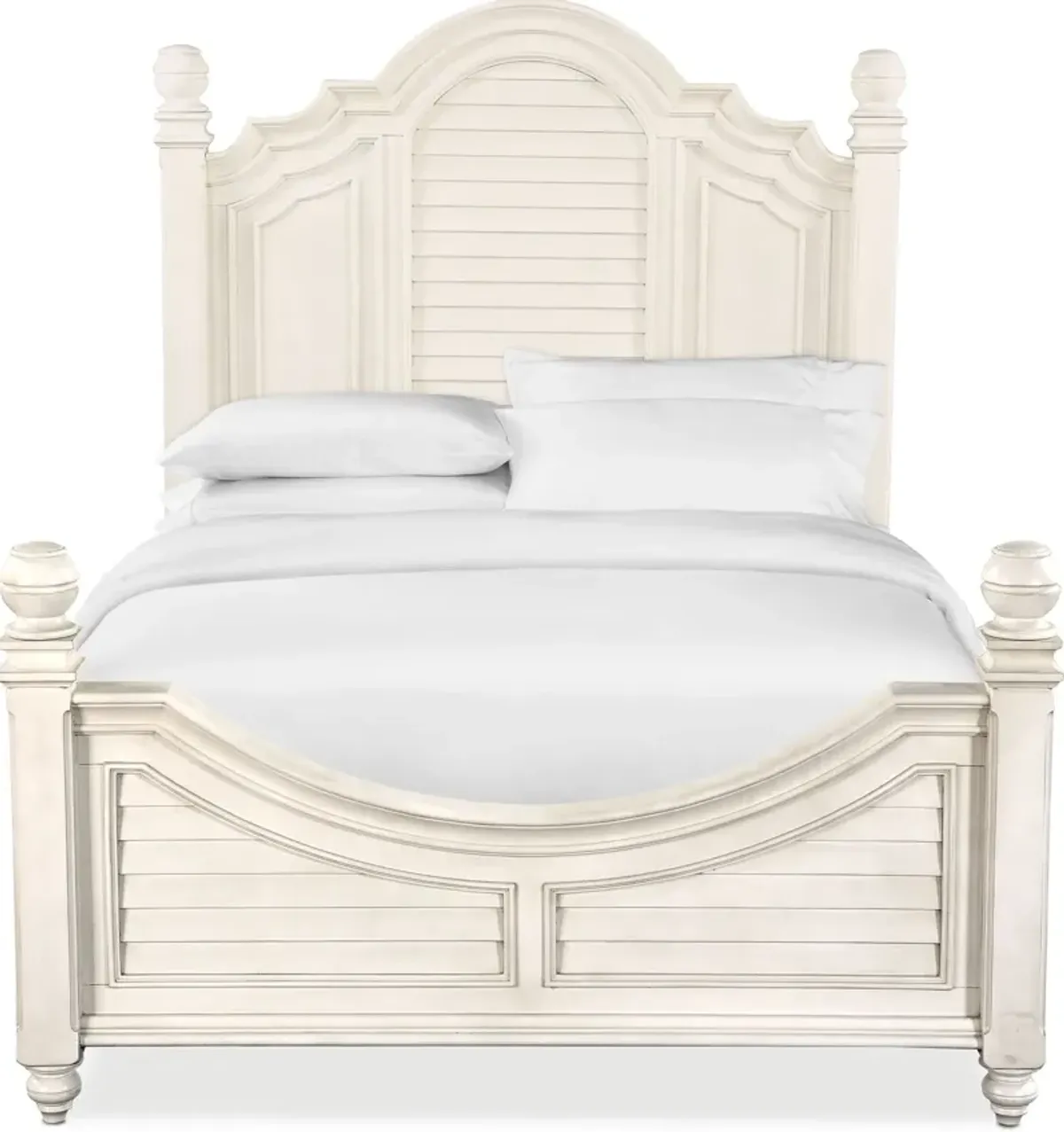 Charleston Queen Poster Storage Bed with 4 Drawers - White