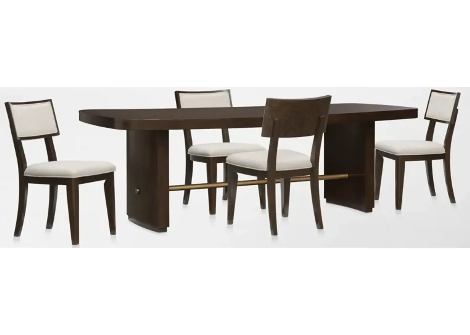 Milan Dining Table and 4 Side Chairs - Espresso