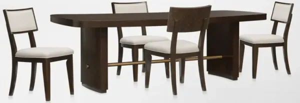 Milan Dining Table and 4 Side Chairs - Espresso
