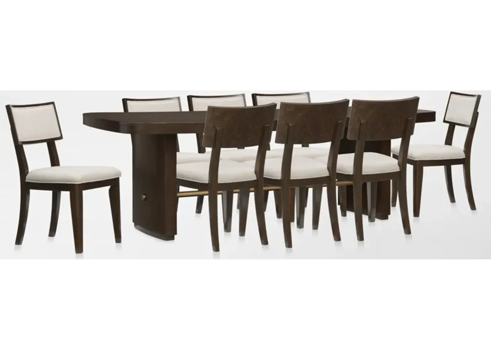 Milan Dining Table and 8 Side Chairs - Espresso