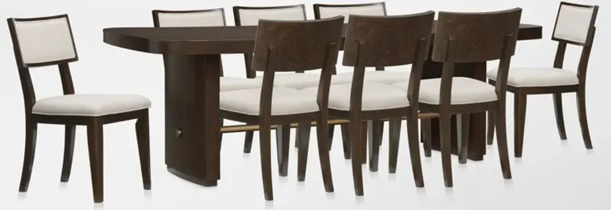 Milan Dining Table and 8 Side Chairs - Espresso