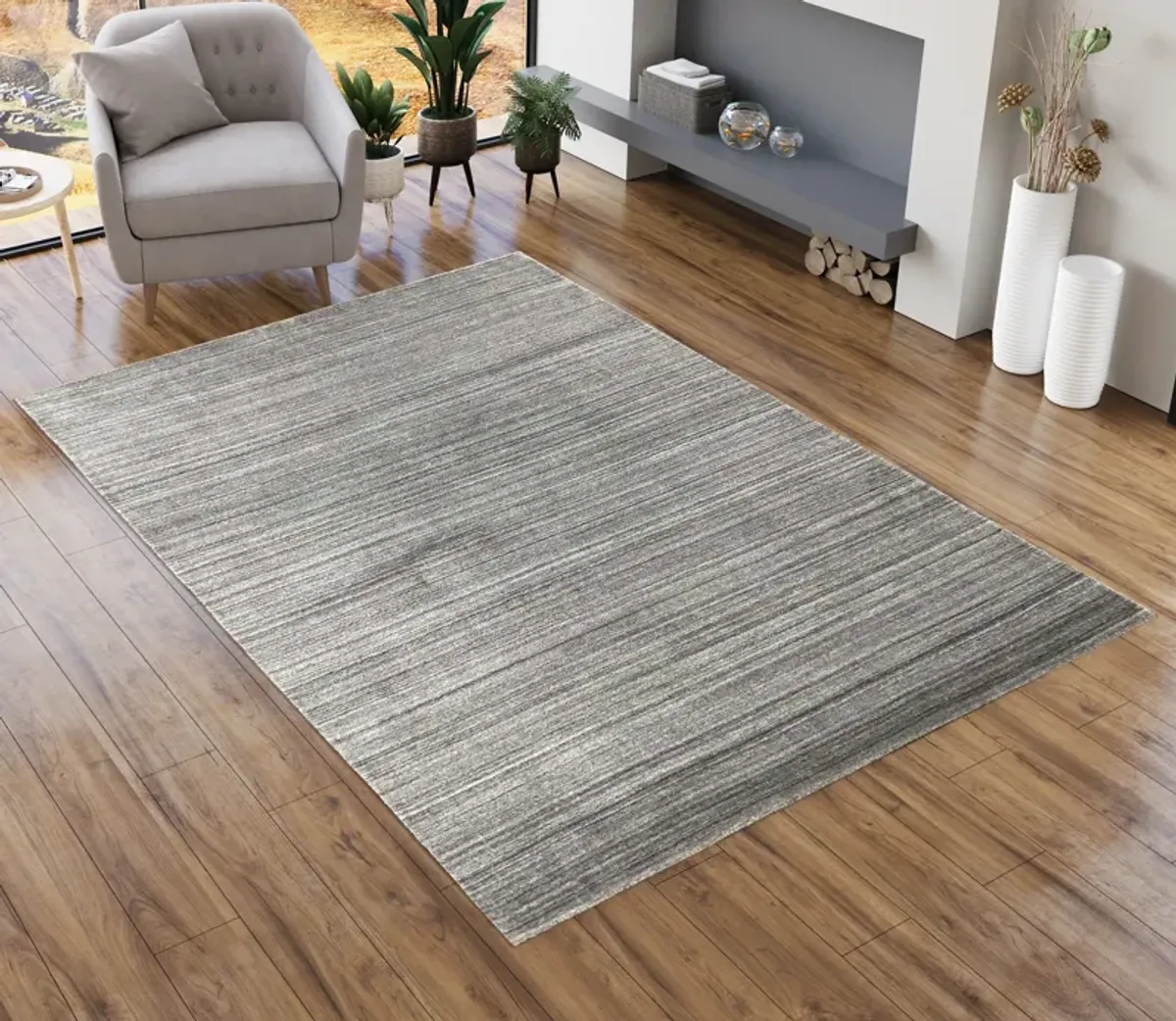 River 8' x 10' Area Rug - Dark Gray