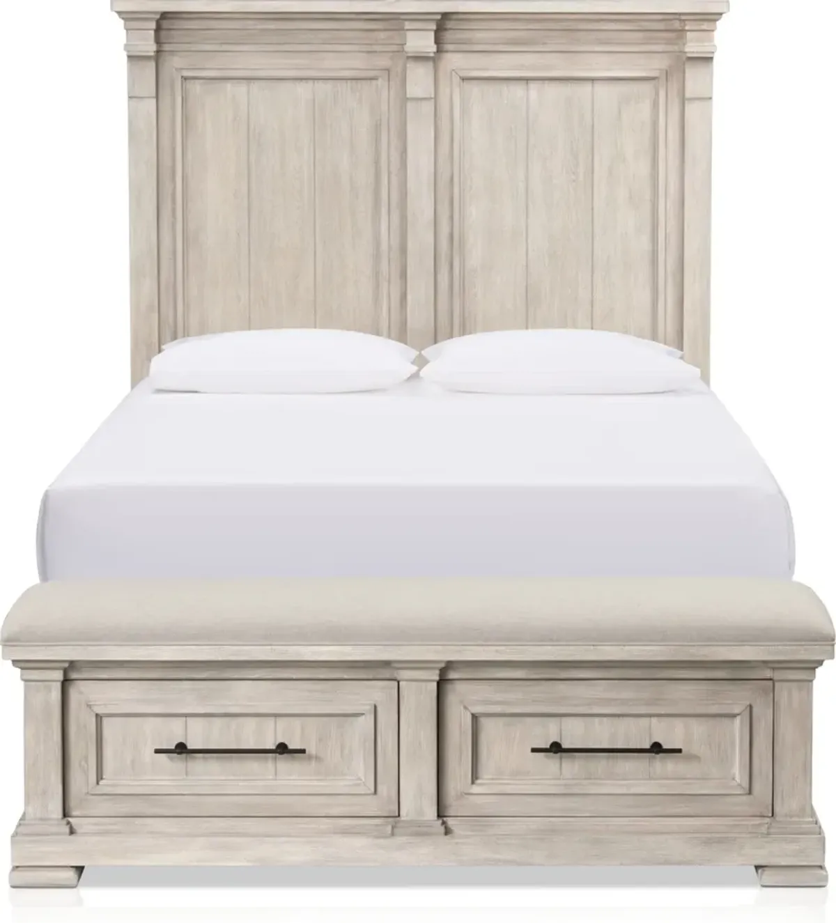 Asheville 6-Piece Queen Storage Bedroom Set with Dresser, Mirror, and Nightstand with USB Charging -